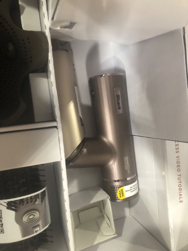 Photo 1 of ** DRYER IS BROKEN WHERE IT SWIVELS ** Shark SpeedStyle Pro Flex Professional Performance High-Velocity Hair Dryer System with Scalp Shield & IQ Speed Styling and Drying Suite, Lightweight, Ionic, No Heat Damage, Mocha Silver, HD542
