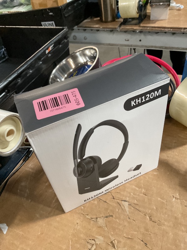 Photo 1 of (2025 Upgraded) Wireless Headset with Mic for Work, Bluetooth Headset with Noise Canceling Microphone with Dongle, Charging Base & Mic Mute, Wireless Headphones for Work from Home/PC/Computer