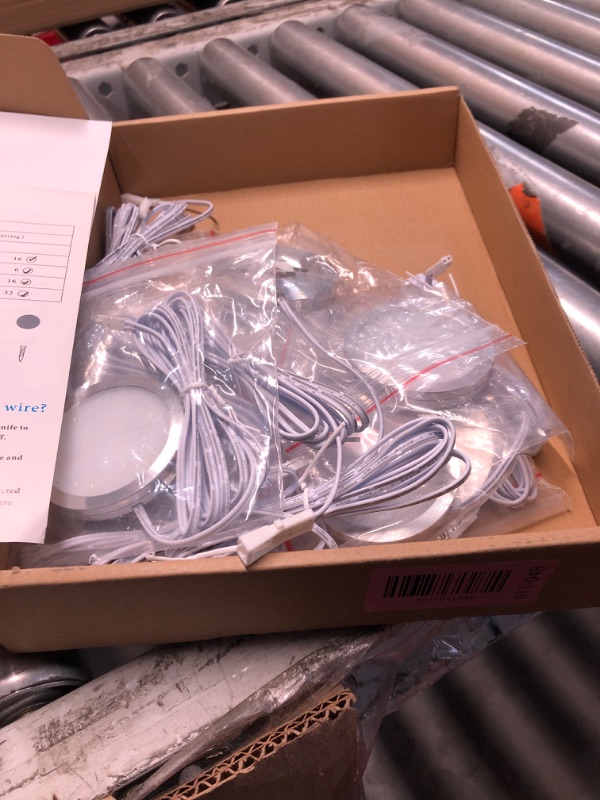Photo 1 of **LIGHTS ONLY** Meigour LED Puck Lights Kit for Under Cabinet Lighting, Octopus Connection, On/Off Switch, Plug in & Hardwired, 120V AC Powered to DC12V, White Cords, 16 Lights, Cool White