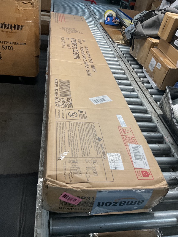 View 3 of **ONLY 1 BOX OUT OF THREE*****STOCK PHOTO REFERENCE ONLY******TRUCK/TRAILER PICKUP ONLY***SOFTSEA Twin Size Horizontal Murphy Bed Cabinet, Twin Hideaway Wall Bed Frame with Storage Drawers, Foldable Murphy Cabinet Bed with Walnut Top for Small Spaces Gues