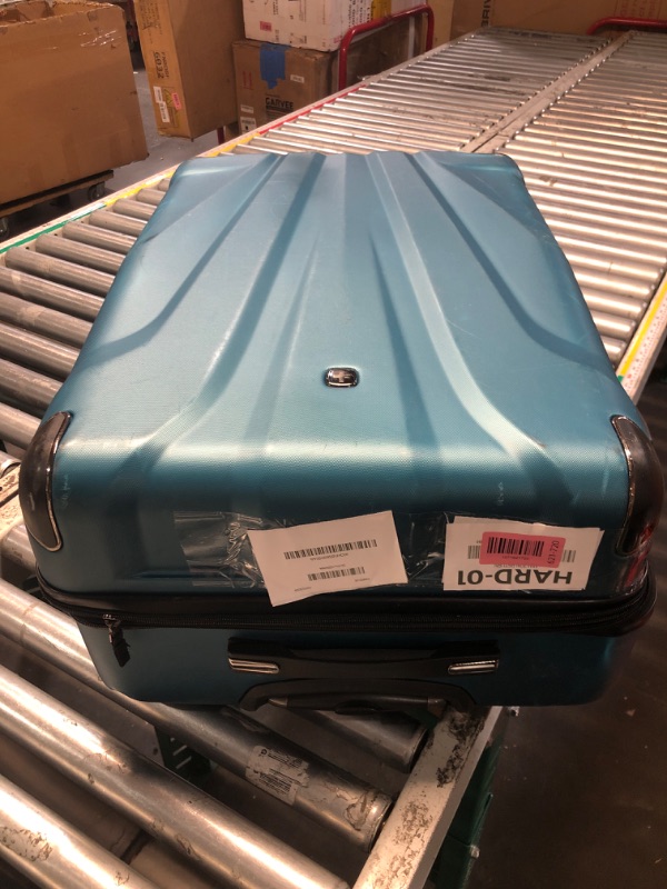 Photo 1 of ***DAMAGED - SEE NOTES/PICTURES*** SWISSGEAR Sion Softside Expandable Spinner Luggage Durable Lightweight Travel Suitcase, Teal, Checked-Large 29-Inch