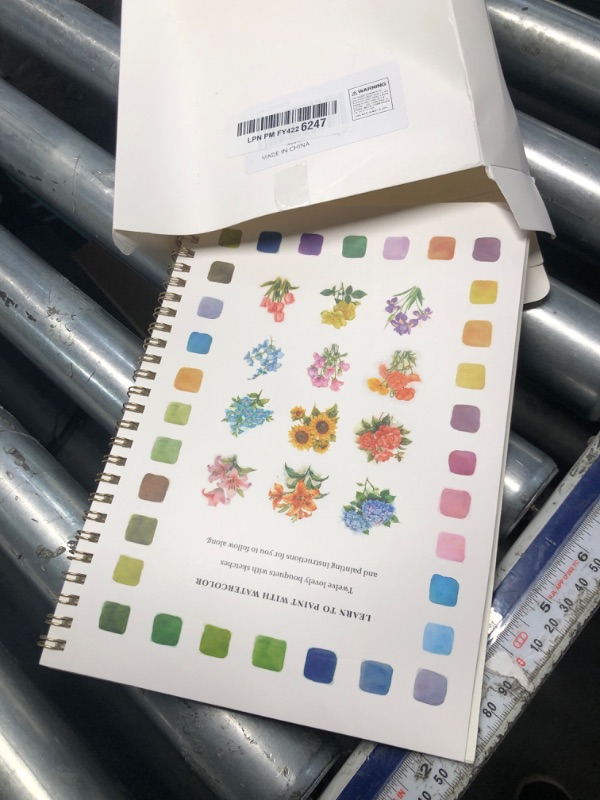 Photo 1 of ***MISSING PARTS*** Watercolor Workbook, Water Coloring Book, 12 Different Patterns of Original DIY Designs, 50 Colors Watercolor Paint Set with Palette and Brush, Beginner-Friendly Watercolor Workbooks (Bouquets)