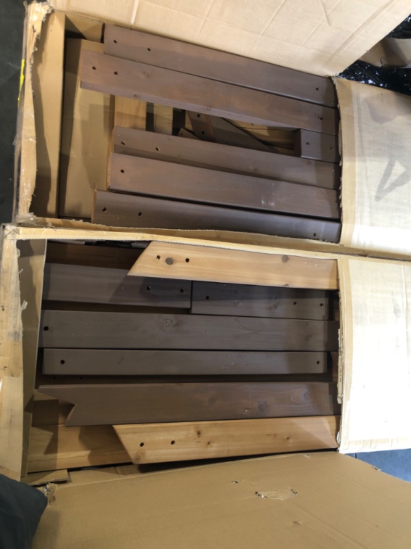 Photo 1 of ***PARTIAL SET - PRICE ADJUSTED - Box 1 of 4 missing*** Backyard Discovery Cedar Cove Wood Swing Set with Spiral Tube and Wave Slide, Clubhouse, Toy Grill, Snack Bar, Rock Wall, Belt Swings, Web Swing, Balcony,Chalkboard, Ladder,Outdoor Playset 10 Years