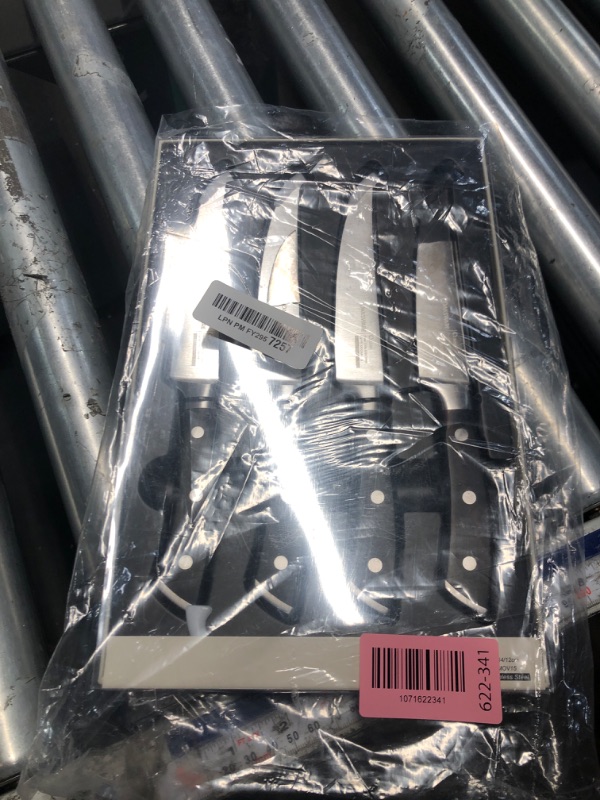 Photo 1 of ***DAMAGED - SEE NOTES/PICTURES*** OAKSWARE Steak Knives, Non Serrated Steak Knife Set of 4, German Steel Steak Knife Set 5 Inch, 4 Pieces Professional Straight Edge Knives - Full Tang Ergonomic Handle