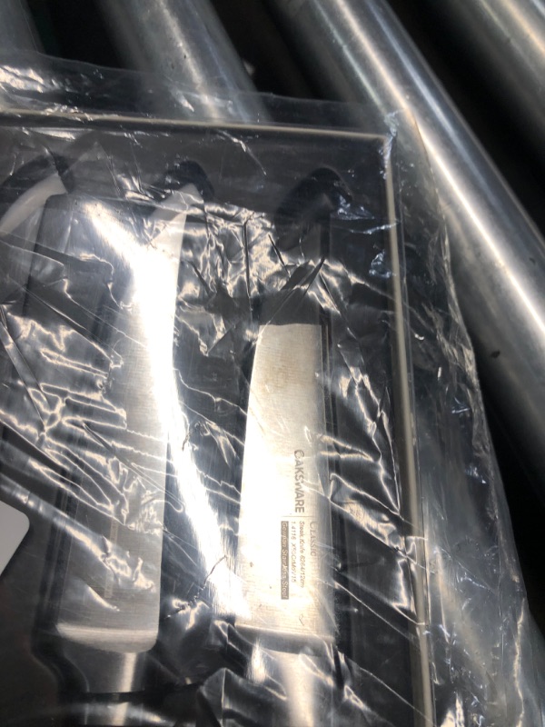 Photo 1 of ***DAMAGED - SEE NOTES/PICTURES*** OAKSWARE Steak Knives, Non Serrated Steak Knife Set of 4, German Steel Steak Knife Set 5 Inch, 4 Pieces Professional Straight Edge Knives - Full Tang Ergonomic Handle