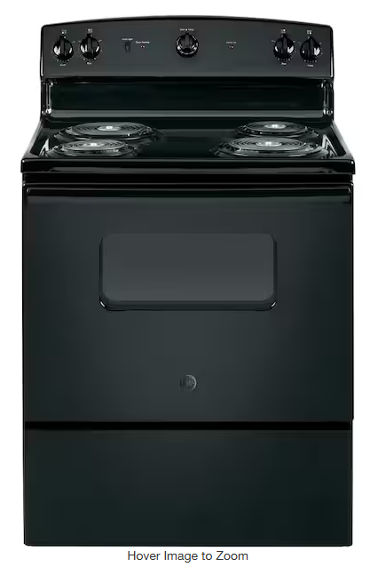 Photo 1 of ***DAMAGED - SEE NOTES/PICTURES*** 30 in. 4 Burner Element Free-Standing Electric Range in Black