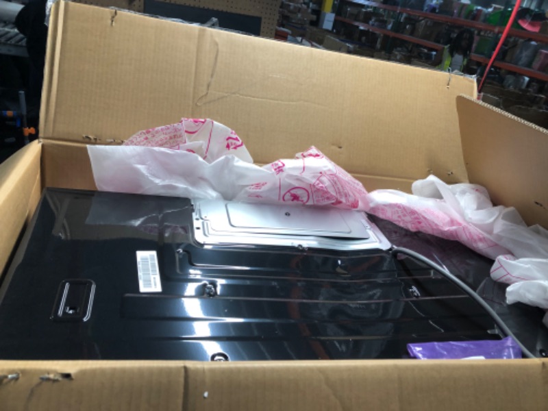 Photo 1 of ***DAMAGED - SEE NOTES/PICTURES*** GE 30" Over-the-Range Microwave, 1.6 Cu. Ft., 1000 Watts, 300 CFM Hood Vent, LED Lighting, Auto Defrost, Easy Mount Install, Stainless Steel, JVM3160RFSS