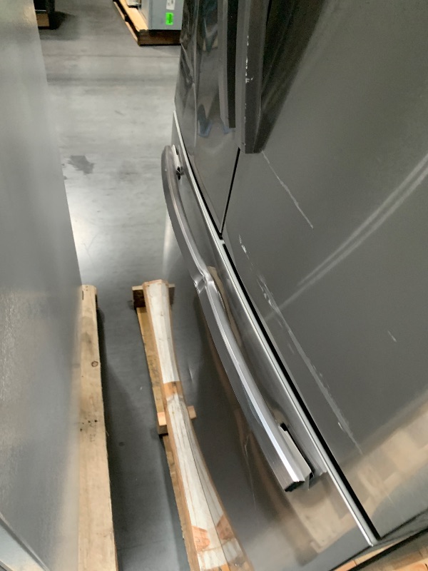 View 3 of ***DAMAGED DURING SHIPMENT******TRUCK/TRAILER PICKUP ONLY***Samsung Bespoke AI 36" 30.5 Cu. Ft. Fingerprint Resistant Stainless Steel French Door Refrigerator with External Water & Ice Dispenser