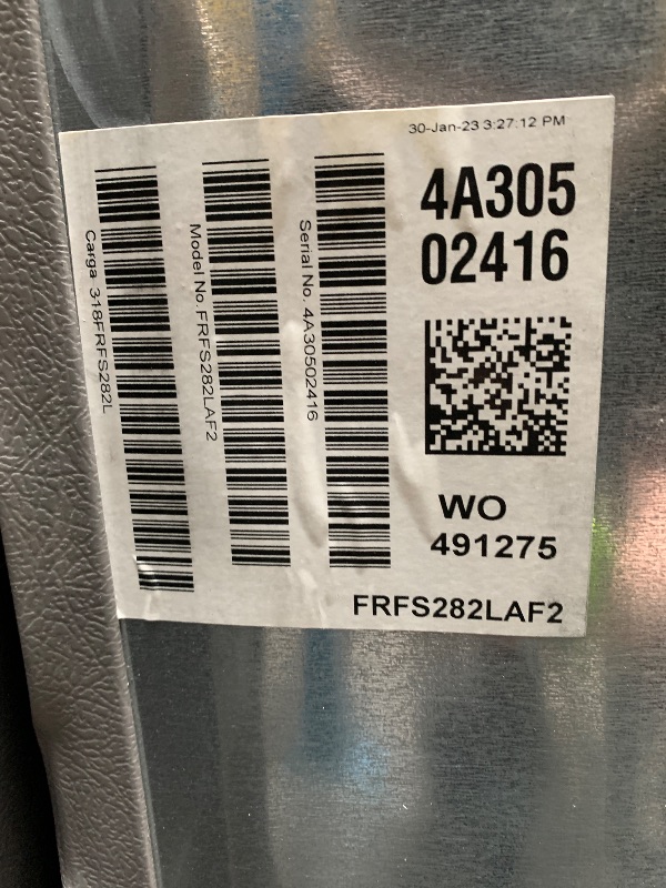 View 2 of ***DAMAGED DURING SHIPMENT******TRUCK/TRAILER PICKUP ONLY***Frigidaire FRFC2323AS 36 inch Counter-Depth French Door Refrigerator with 22.6 Cu. Ft. Capacity, Sabbath Mode, Energy Star, in Stainless Steel