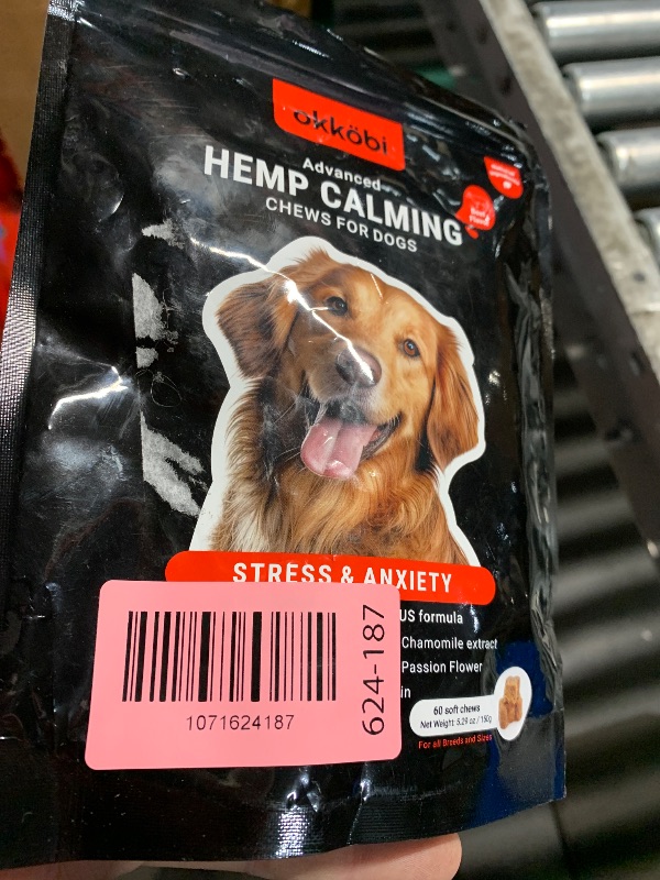 Photo 1 of ***EXPIRES OCTOBER 2027***
***MISSING PARTS***
Hemp Calming Chews for Dogs Anxiety 60 pcs - Beef Flavored - Dog Anxiety Relief - Dog Calming Chews - Melatonin for Dogs - for Stress, Travel, Check-up, Barking or Grooming - Dog Calming Treats