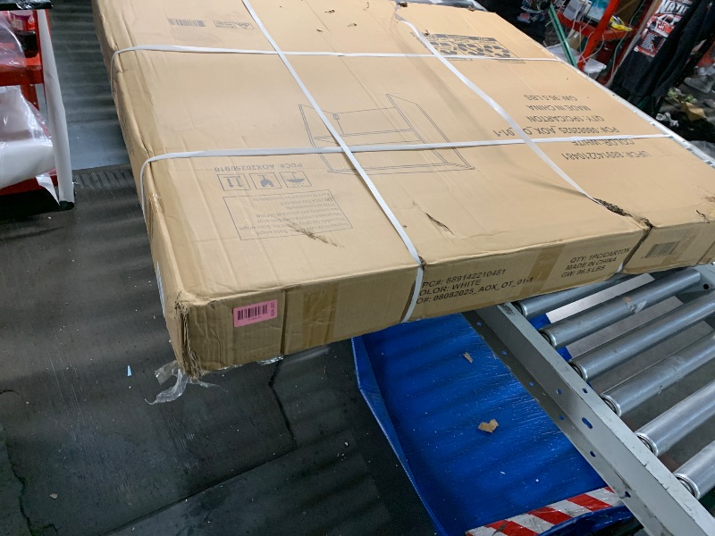 Photo 1 of ***FACTORY SEALED***
Flash Furniture 4' Folding Portable Event Bar with Top and Middle Shelves, Mobile Laminate Foldable Bar for Parties and Events, White