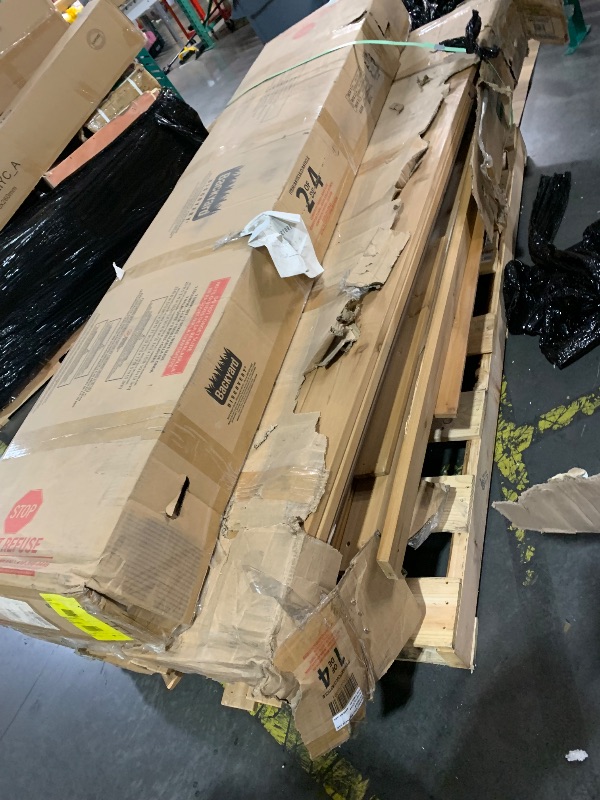 Photo 1 of ***MISSING PARTS***
***PARTIAL SET (MISSING BOX #4) - PRICE ADJUSTED***
***TRUCK/TRAILER PICKUP ONLY***
Backyard Discovery Sterling Point Cedar Wood Swing Set with Wave Slide, Raised Clubhouse, Wooden Bridge, Rock Wall, Belt Swings, Web Swing, Trapeze, Ba