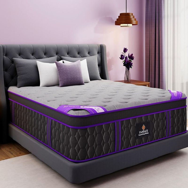 Photo 1 of ***DAMAGED - SEE NOTES/PICTURES***
***TRUCK/TRAILER PICKUP ONLY***
FANSACE Firm King Size Mattress, 18 Inch Deluxe Hybrid King Mattress in a Box, Cooling-Gel Memory Foam & Pocket Springs, Pressure Relief, Extra Edge Support, 365-Night Trial (2026 Upgraded