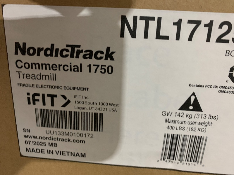 Photo 1 of ***FACTORY SEALED***
***TRUCK/TRAILER PICKUP ONLY***
NordicTrack Commercial 1750 Treadmill with iFIT