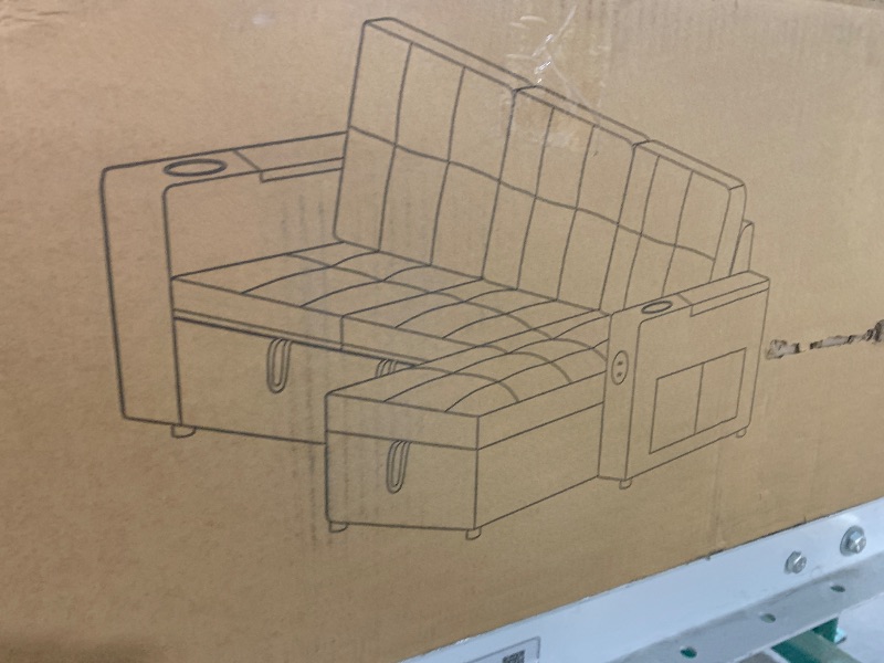 Photo 1 of ***PARTIAL SET (BOX B) - PRICE ADJUSTED***
***STOCK PHOTO FOR REFERENCE ONLY (IMAGE MIRRORED)***
GarveeLife Couches for Living Room, 84'' L-Shaped Sectional Sleeper Sofa with Pull Out Bed, Comfy Sofa Bed with Charging Ports and Storage Armrests, Dark Grey