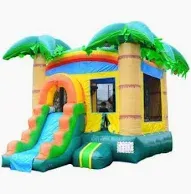 Photo 1 of ***FACTORY SEALED***
HeroKiddo Tropical Breeze Inflatable Bounce House with Slide, Wet & Dry Combo, Basketball Hoop, Indoor/Outdoor