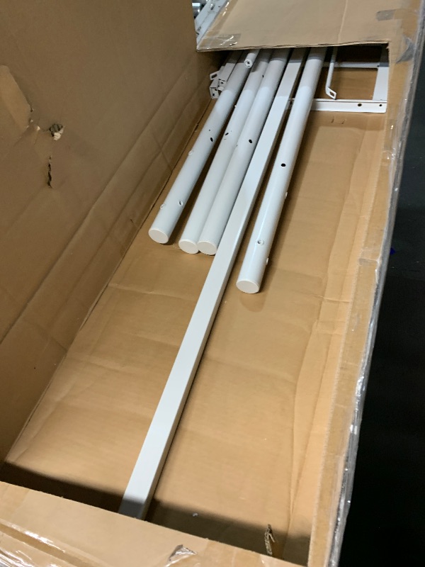 Photo 1 of ***PARTS ONLY - PRICE ADJUSTED******
GarveeHome Loft Bed Twin Size, Heavy Duty Metal Loft Bed Frame with Arched Guardrail and Safety Ladder, Space-Saving, No Box Spring Needed, Modern White