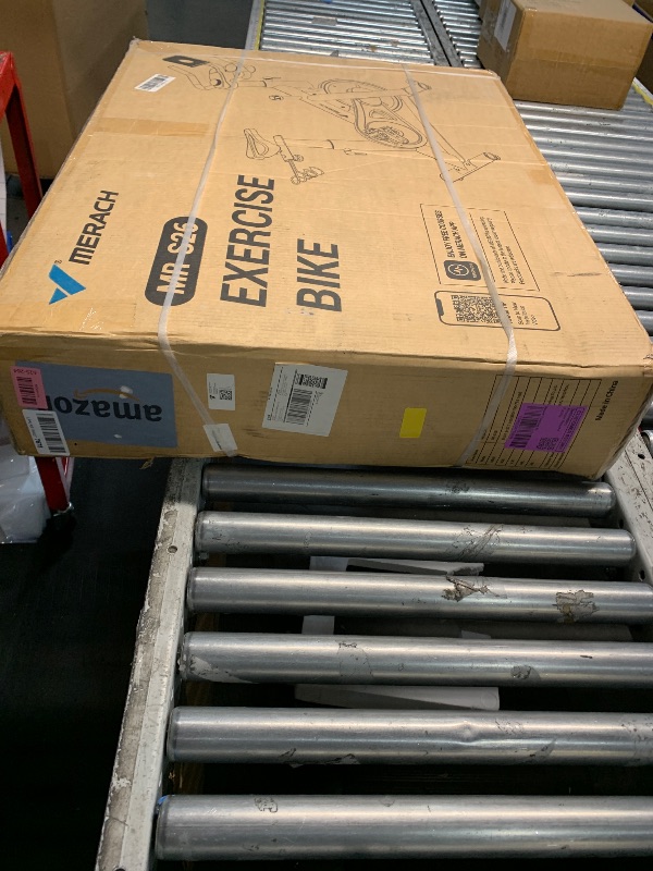 Photo 1 of ***FACTORY SEALED***
Merach Exercise Bike, Brake Pad/Magnetic Stationary Bike with Exclusive App, Low Noise Indoor Cycling Bike with 270LBS Weight Capacity, Dumbbell Rack and Fitness Courses for Weight Loss