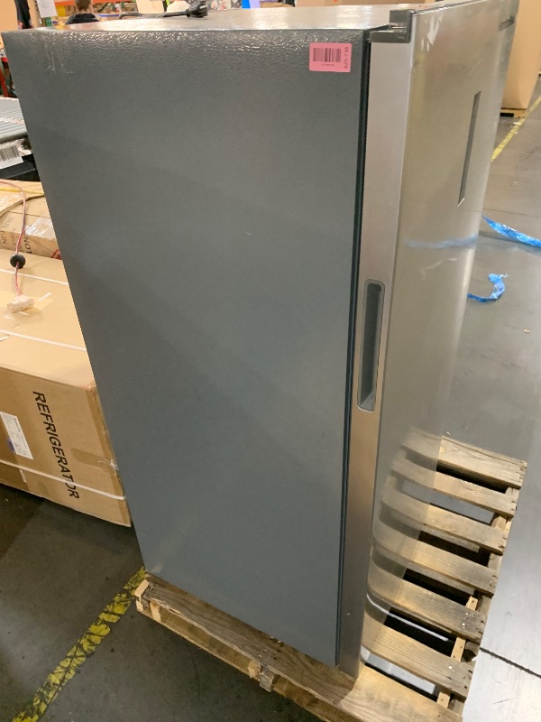 Photo 1 of ***DAMAGED - SEE NOTES/PICTURES***
Hamilton Beach HBFRF1495 14 cu ft Upright Convertible Fridge/Freezer-Frost Free-Removable Glass Shelves-LED Interior Light, Stainless