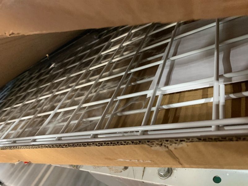 View 3 of ***MISSING ONE SHELF SUPPORT***Hyloft 00630 2-Pack Heavy Duty Steel Wall Garage Shelving, 48-Inch X 24-Inch Wall Mounted Shelves for Garage Storage, Low-Profile Brackets, Max Shelf Load 150 Pounds, White Powder Coated Finish