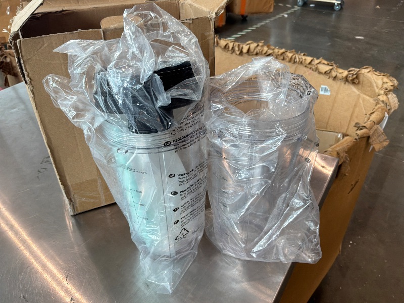 Photo 1 of [missing 1 cap] Blender Replacement Parts for Ninja, 24oz NinjavBlender Cups with To-Go Lids & 7 Fins Extractor Replacement Blade for Ninja Auto iQ Blenders BL480-30 BL642-30 BL682-30 BN401 BN751 BN801 BL2012 NN102
