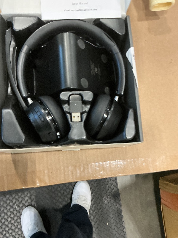 Photo 1 of (Upgraded Version) Wireless Headset, Bluetooth Headset with Noise Cancelling Microphone, Best Headphones with Mic Mute & USB Dongle for PC/Computer/Laptop/Cell Phones/Remote Work/Call Center
