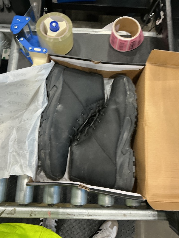 Photo 1 of SHULOOK Non Slip Work Boots for Men Slip Resistant Shoes Waterproof Food Service Chef Kitchen Restaurant Working Boots Lace-Up Casual Leather Ankle Boot Outdoor Walking Booties Black Size 11.5