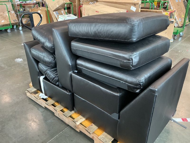 Photo 1 of [See Live Photos and Clerk Notes] Signature Design by Ashley Modmax II Sectional Sofa, Modular Desugn, Top Grain Leather Seating, Contemporary Sectionals for Living Room Seating for Flexible Everyday Lounging, Black