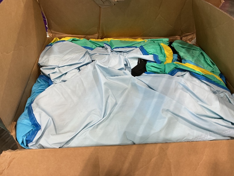 Photo 1 of [See Item Notes] FINCOME Bounce House Double Slides for Kids 3-10, Large Bounce Castle with Air Blower 550W, Pool, Jumping, Climbing, Balls, Ring Toss, Inflatable Water Park for Birthday Party Holiday Outdoor Indoor