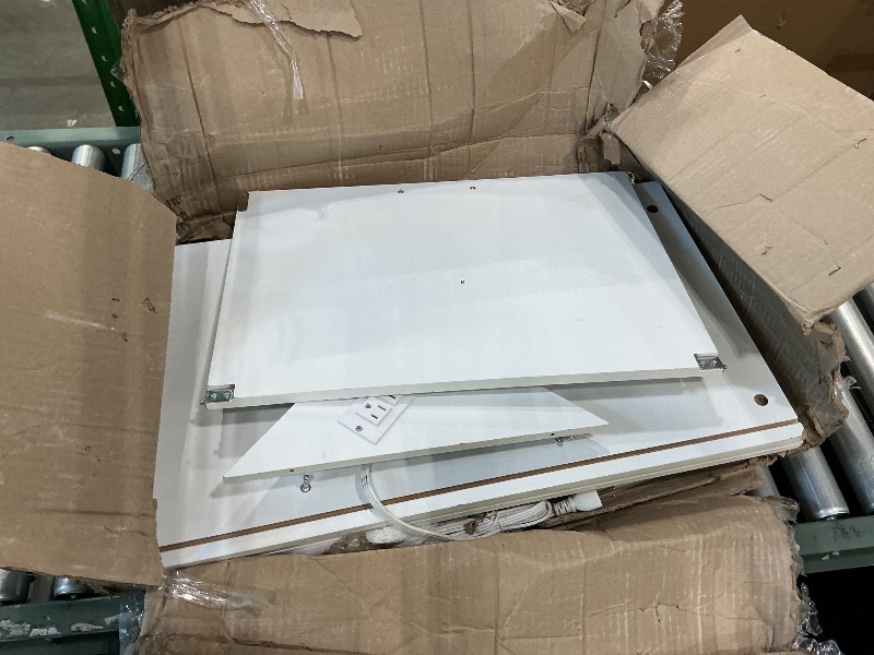 Photo 1 of [PARTIAL SET MISSING SCREWS & PARTS] Garvee Corner TV Stand for TVs Up to 55 Inch with Power Outlet & Barn Doors, Mid Century Modern Farmhouse Entertainment Center with Adjustable Shelf, Storage Cabinets, Media Console for Living Room