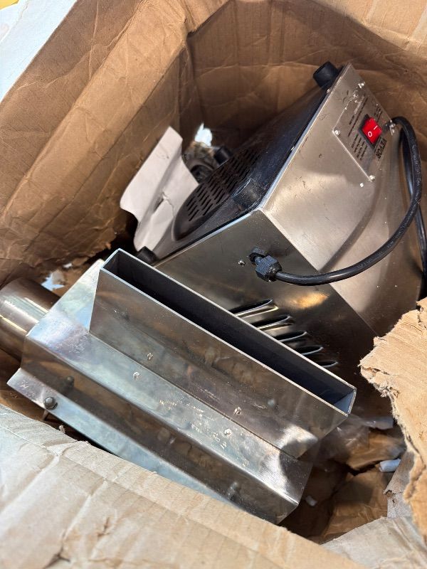 Photo 1 of [Missing Multiple Pieces and damaged] VEVOR Commercial Meat Tenderizer, Heavy Duty 304 Stainless Steel Kitchen Tool with Meat Tong, Cleaning Brush, and Tray, 750W Electric Meat Tenderizer Machine for Beef, Turkey, Chicken, Pork, and Fish