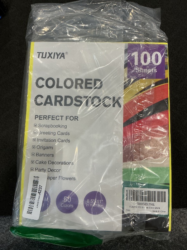 Photo 1 of 100 Sheets 8.5" X 11" Colored Cardstock, 50 Assorted Colors Construction Paper Card Stock Printer Paper for Printing, Card Making, DIY Crafts,School Supplies,Party Decorations (180GSM/65LB)