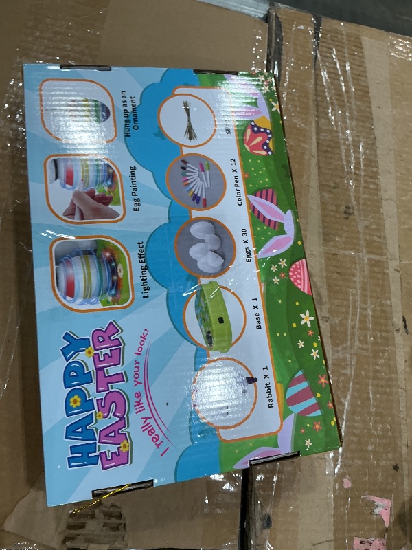 Photo 1 of ***ONLY PARTS FINAL SALE NO RETURN***Engfa Easter Egg Decorating Kit with 30 Pcs Eggs and 12 Dying Markers Spinner, Easter Gifts for Kids Bunny Decorating Machine Craft Activities for Boys Girls (Green)