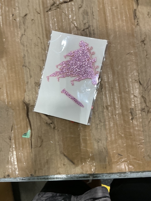 Photo 1 of 1 Pack Acrylic Glitter Princess Castle Cake Topper Pink Happy Birthday Cake Decoration for Girls' Princess Birthday Parties & Baby Showers