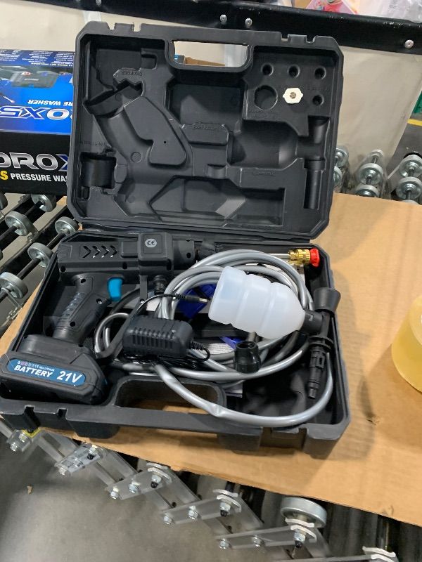 Photo 1 of ***SIMILAR ITEM*** Ontel Turbo Jet HydroX5 Pro Portable Cordless Pressure Washer (21V 3000mAh Battery), 6-in-1 Nozzle, Dual Water Source, 16ft Detachable Hose
