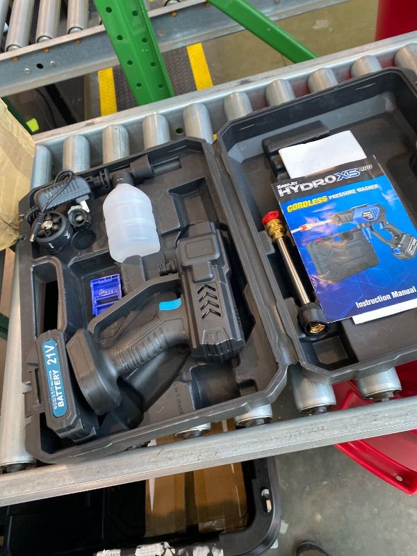 Photo 1 of ***SIMILAR ITEM*** Ontel Turbo Jet HydroX5 Pro Portable Cordless Pressure Washer (21V 3000mAh Battery), 6-in-1 Nozzle, Dual Water Source, 16ft Detachable Hose