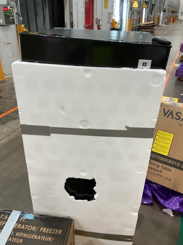 Photo 1 of ****DOORS DAMAGED***** ARCTIC CHEF ACFR741BLACKAMZ6COM Apartment Size-Top Freezer-2 Door Fridge-Adjustable Thermostat Control-Black-7.5 Cubic Feet
