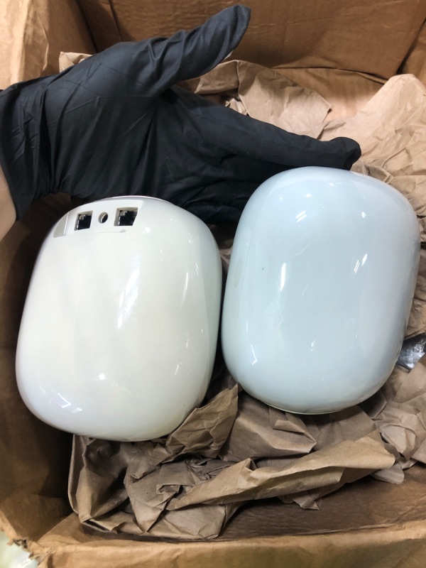 Photo 1 of [ONE OF TWO WORK - CABLES MISSING] Google Nest WiFi Pro - 6E - Reliable Wi-Fi System with Fast Speed and Whole Home Coverage - Mesh Wi-Fi Router - 2 Pack