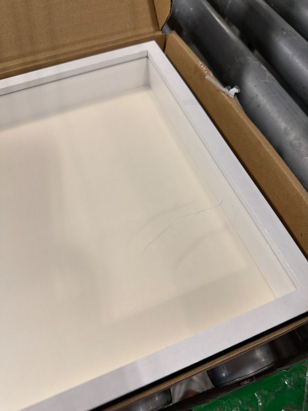 Photo 1 of ***BROKEN*** TouYinger 10x10 Shadow Box Frame Display Case with Letter Stickers, 3D Picture Frame, Display Case Box for Memorabilia, Baby Items, Wedding Memories, Crafts, Tickets and Photos (White, 10x10)