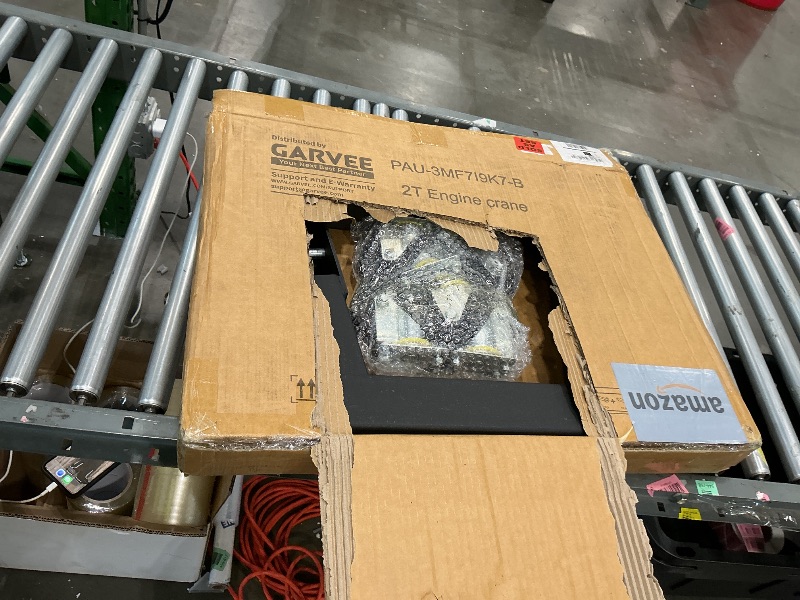Photo 1 of [black not red, missing key components] MilleLoom 2 Ton Engine Hoist Foldable Cherry Picker - Heavy Duty Hydraulic Engine Lift, Automotive Garage Engine Crane