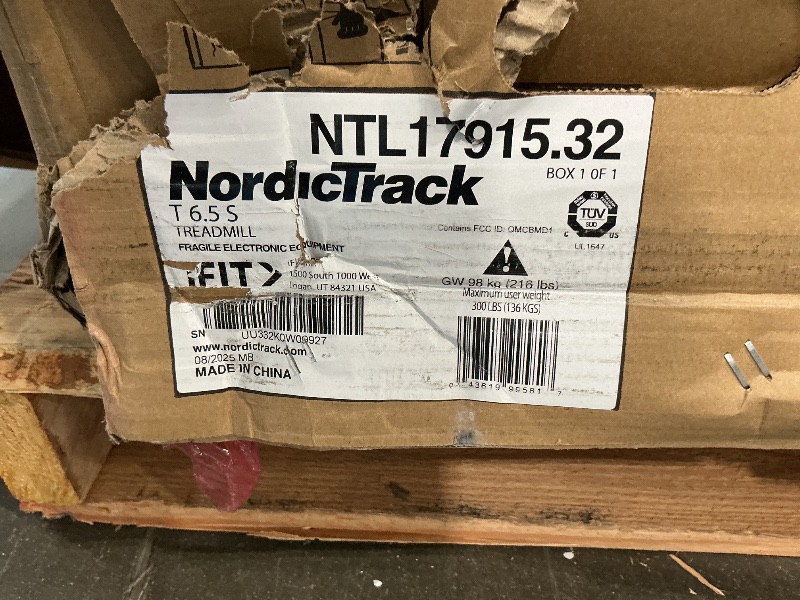Photo 1 of **Untested**
NordicTrack T 6.5 S; Treadmill for Running and Walking with 5” Display and SpaceSaver Design BRAND NEW PRODUCT BOX JUST TATTERED