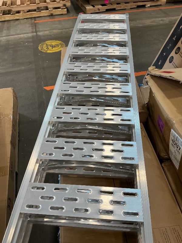 Photo 1 of **MISSING PARTS**
Garvee Aluminum Ramps for Pickup Trucks 1500Lbs Tri-Fold Ramp with Treads, Folding Ramp with Load Straps for Motorcycles,Truck Bed, ATV/UTV, Trailer, Tractor,Lawnmowers, Snow Blowers,Powersports