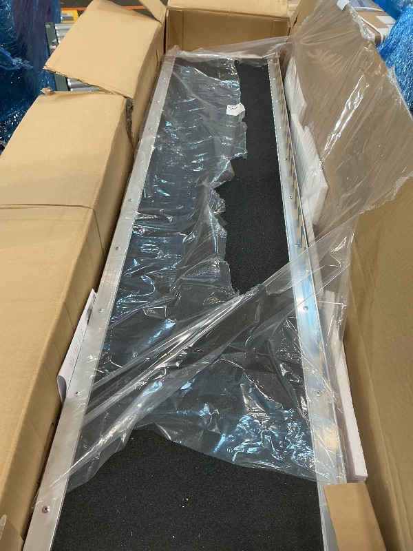 Photo 1 of 10 FT Portable Wheelchair Ramp for Home Step, Aluminum Handicap Ramp with Support Legs,Non-Skid Surface and Reflective Strips,Weight Capacity 600 LBS