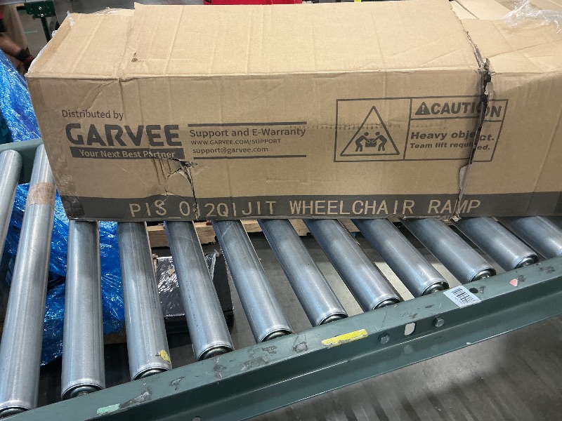 Photo 1 of 10 FT Portable Wheelchair Ramp for Home Step, Aluminum Handicap Ramp with Support Legs,Non-Skid Surface and Reflective Strips,Weight Capacity 600 LBS