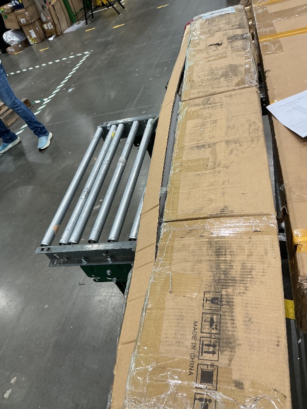 Photo 1 of 10.35FT Industrial Style Loft Ladder, 8 Steps with Black Steel Handrails & Solid Wood Steps, 450lbs Capacity, Fits 8.2-9FT Installation Height,for Attic, Kitchen, Warehouse, Bookshelf& Outdoor