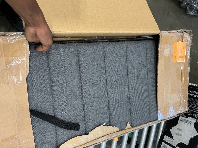 Photo 1 of ***Missing Pieces*** Gruwans Queen Size Bed Frame with Upholstered Wingback Headboard, Easy Assemnly Platform Bed, Wooden Slat Support No Box Spring Needed, Light Gray