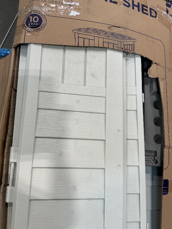 Photo 1 of [Missing a door and knobs]  Vertical Outdoor Storage Shed with All-Weather Construction, Vanilla