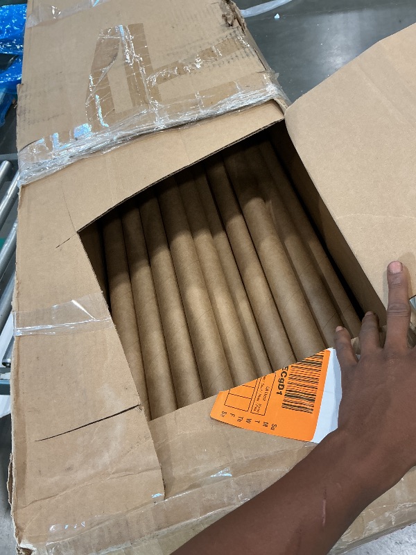 View 3 of ***MISSING CAPS*** Box USA BP1548K Mailing Tubes with Caps, 1 1/2" x 48", Kraft (Pack of 50)