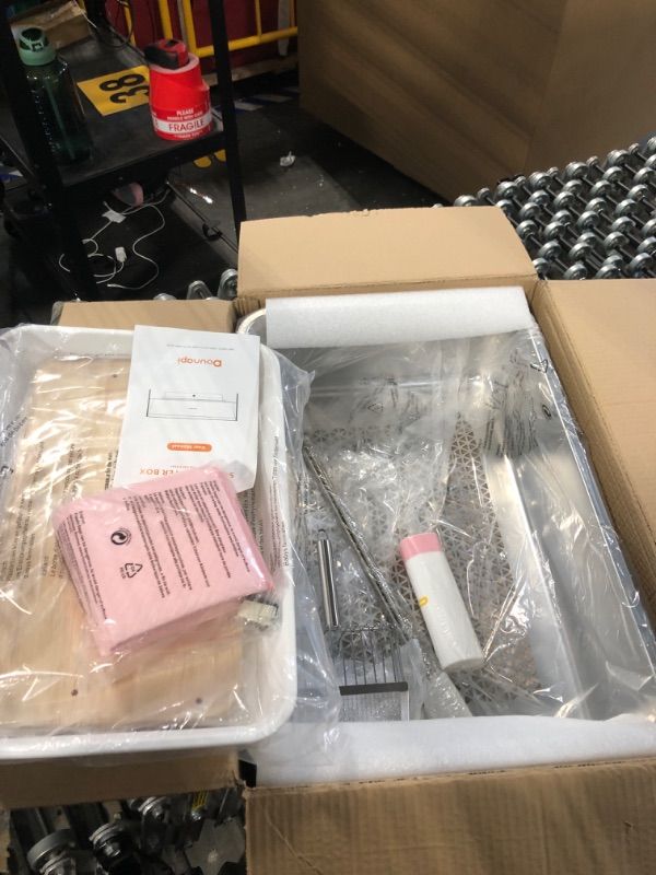 Photo 1 of ** SOLD AS IS NO REFUND/RETURN** SEE COMMENT!
DOUNAPI Stainless Steel Sifting Litter Box for Pine Pellet Cat Litter Non Clumping Litter System with Dust Collecting Drawer and Wooden Side Pandel