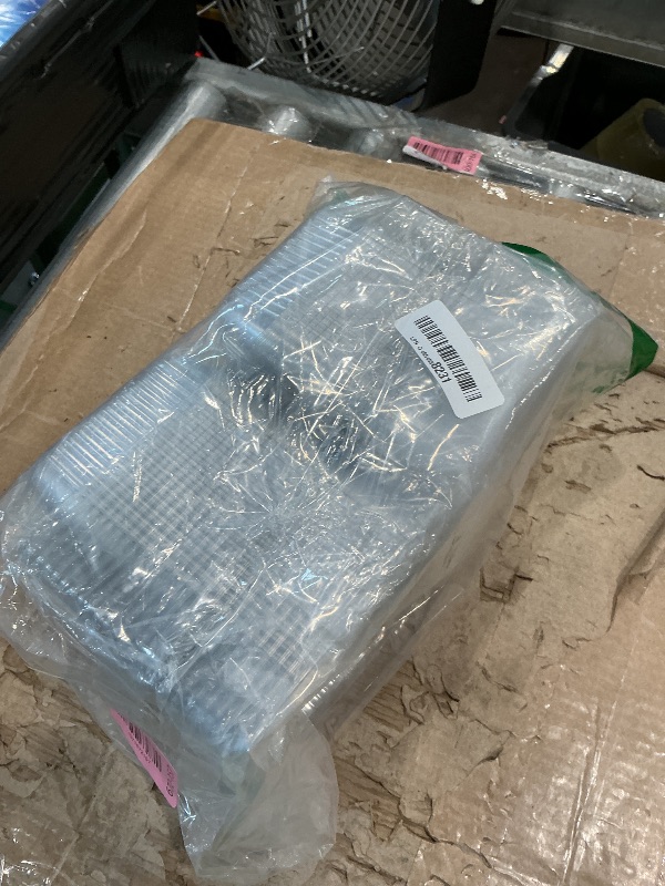 Photo 1 of 100 Pcs Clear Hinged Plastic Containers with Lids,Individual Cake Slice Containers,Square Plastic Food Container,Disposable Clamshell Take Out Containers for Cakes,Cookies,Pasta,Sandwiches,Salad